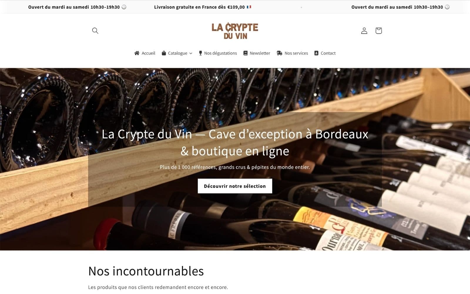 La Crypte du Vin Shopify